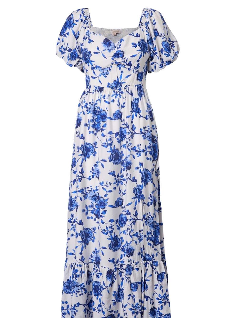 OLIVIA GREY - Floral Print Puff Short Sleeve Maxi Dress Size S